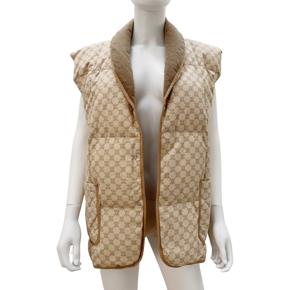 Celine - Vintage Macadam Print Puffer Vest