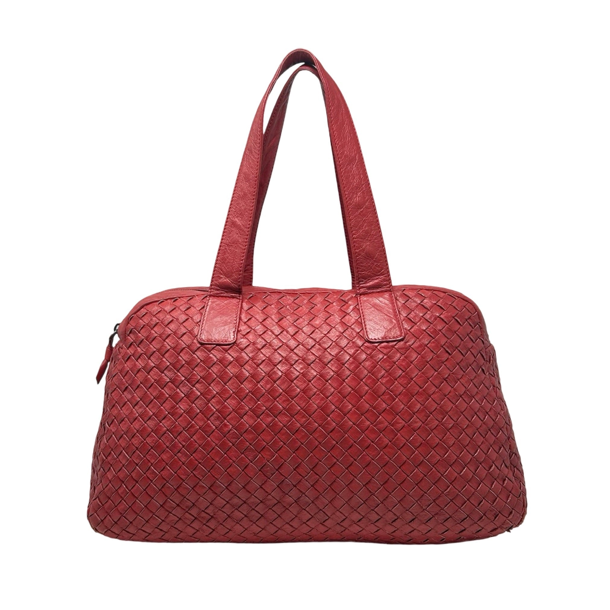 Bottega Veneta Vintage - Intrecciato Leather Boston Bag